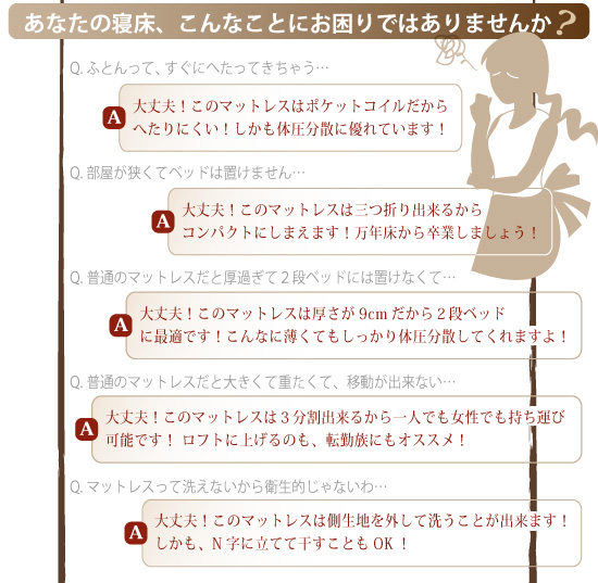 マットレスって洗えないから衛生的じゃない・・・